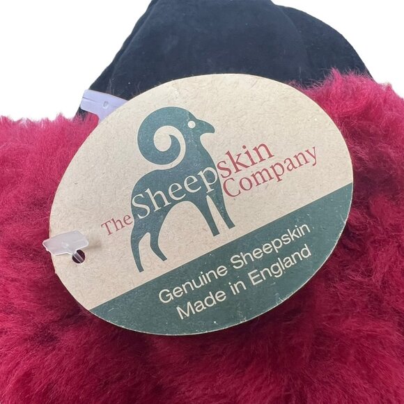 The Sheepskin Company Hat Cap Size 7 1/2 Red Black Outdoor Winter Fur UK Made NW - Picture 10 of 10